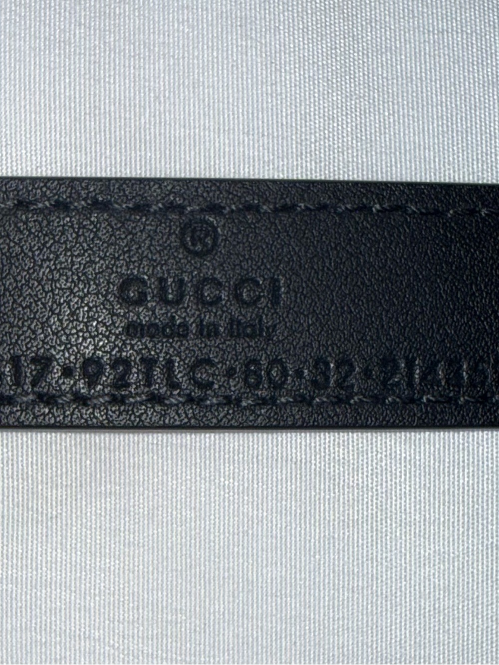 Gucci Beige Monogram Belt with Dark Brown Trim & Gold Double G Buckle - Picture 7 of 7